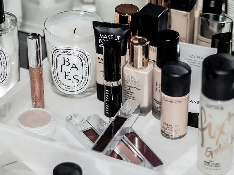 Different types of makeup in popular brands