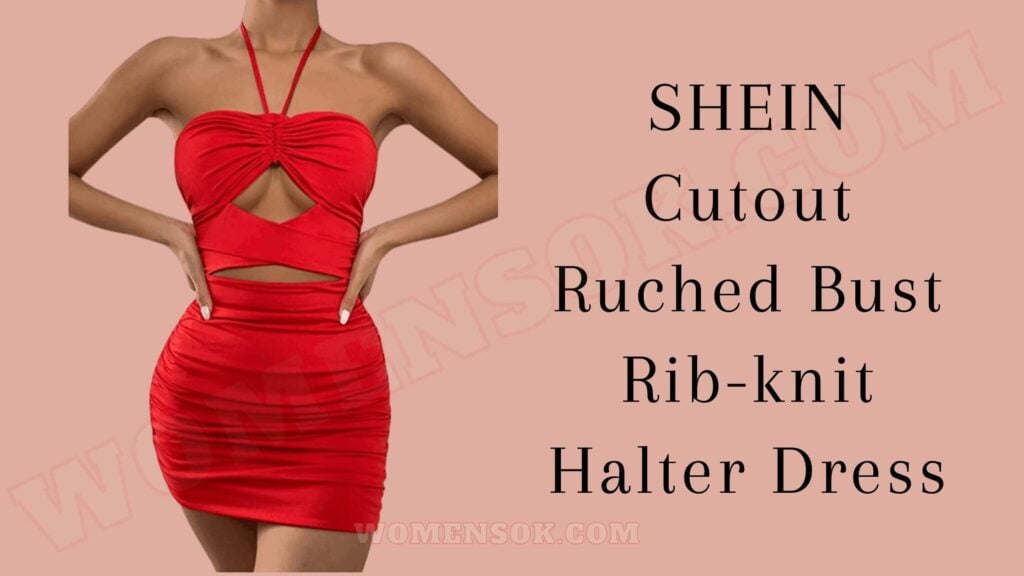 shein cut out rouched bust dress