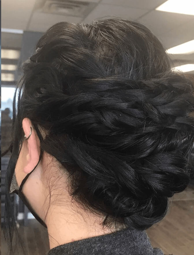Fishtail Bun for long hair 