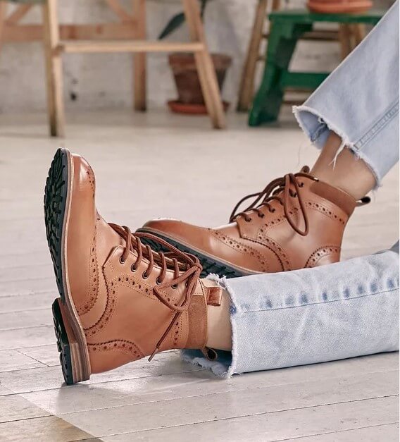 classy tan ladies brogues sale