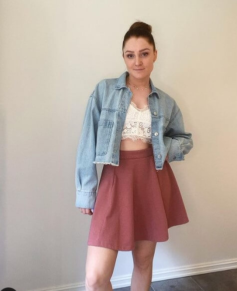 denim jacket and skirt outfit for summer