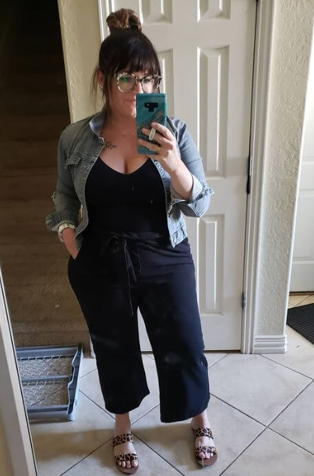 denim jacket outfit for plus size women