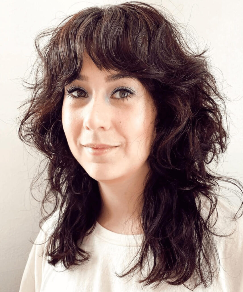 hime cut for curly hair