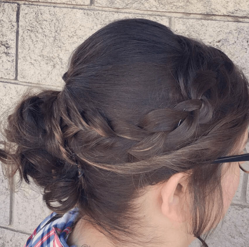Accent Braid Prom Updo