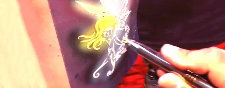 Airbrushing a Temporary Tattoo