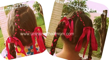 braided ribbon hairstyle