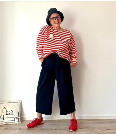 
what top to wear with culottes plus size