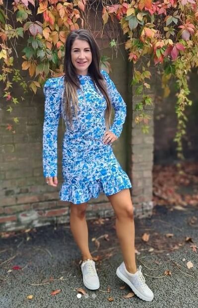 high neck skater dress idea