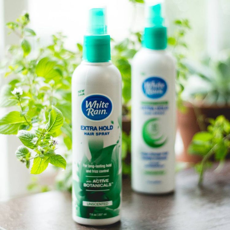 white rain hair spray