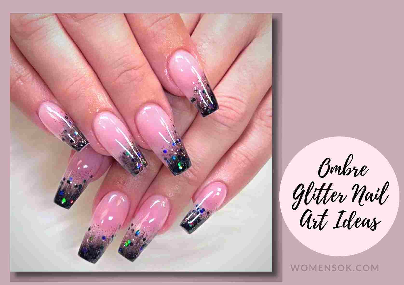 Ombre Almond Nails With Glitter | 20 Cutest, Most Striking Nail Art Ideas! 