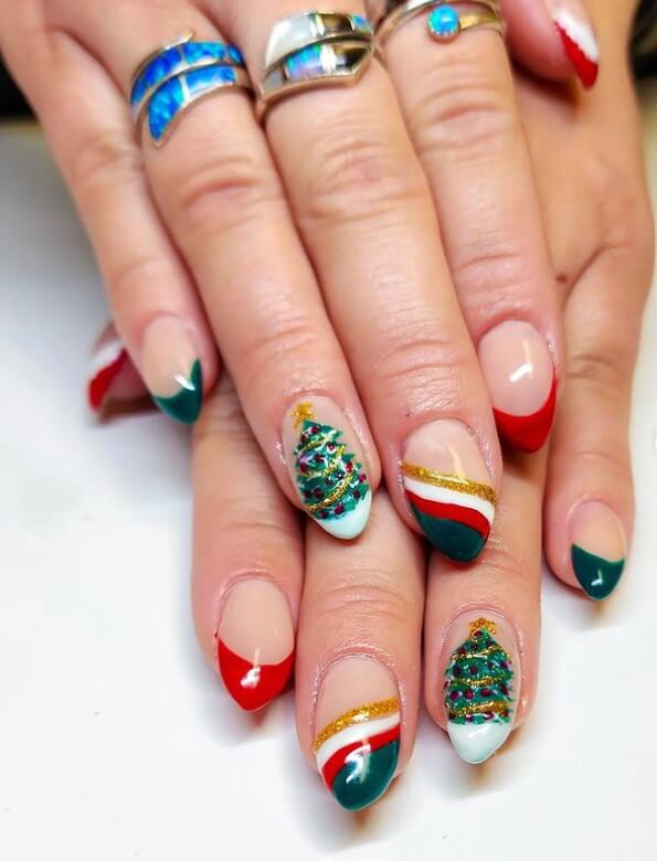 christmas tree nails ideas