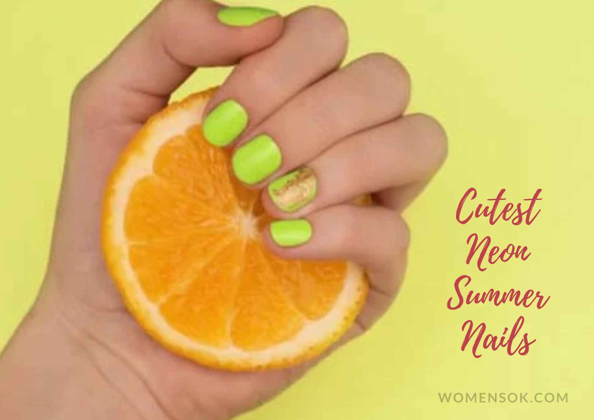 neon bright summer nails