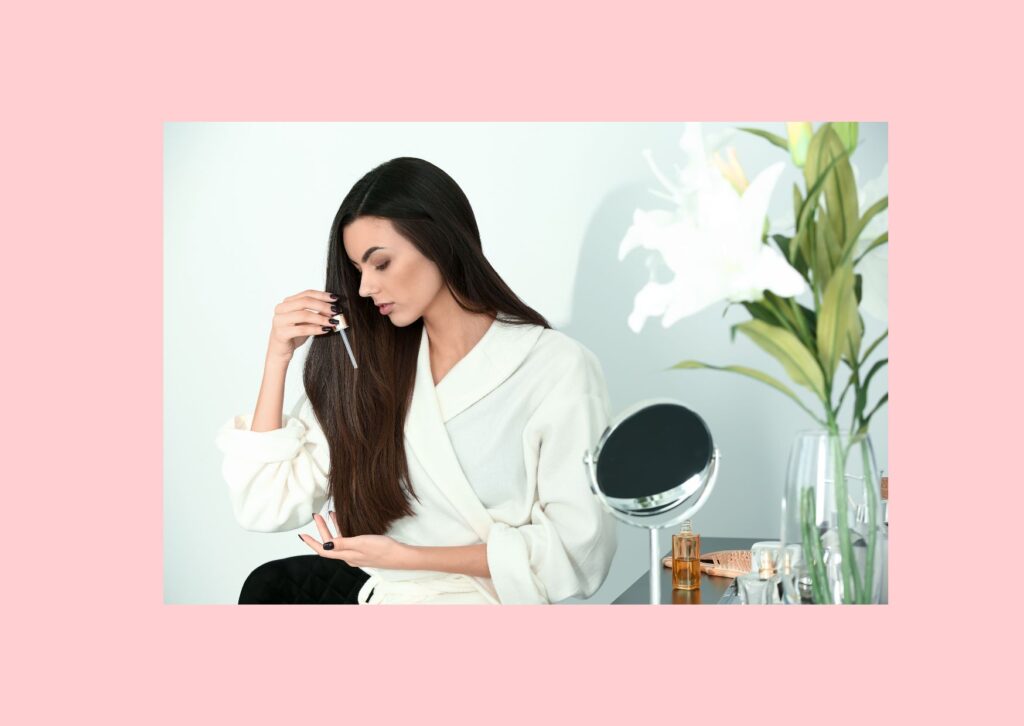 Hair serum adds a shine to straight hair