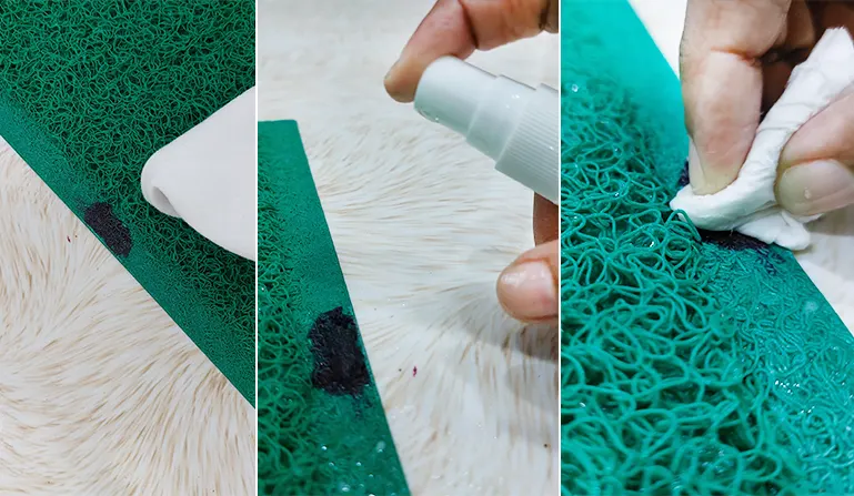 Applied rubbing alcohol on the nail polish stain