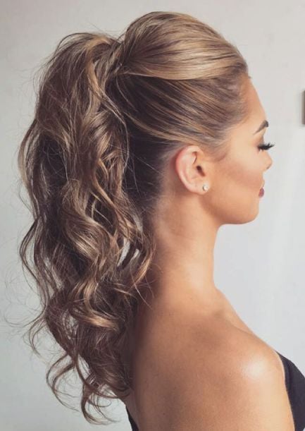Plus size women pulled back hairstyle