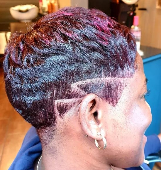 Short Hairstyle with Shaved Design