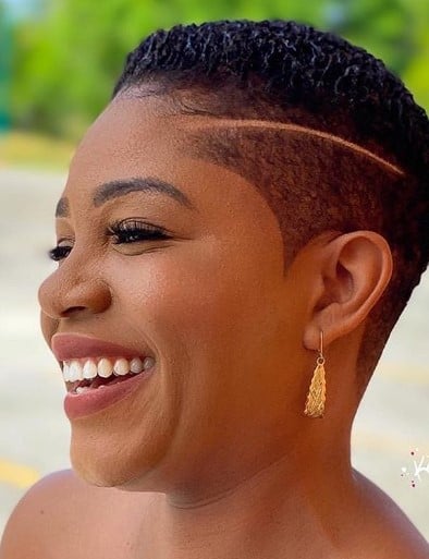 Short Hairstyle with a Shaved Line