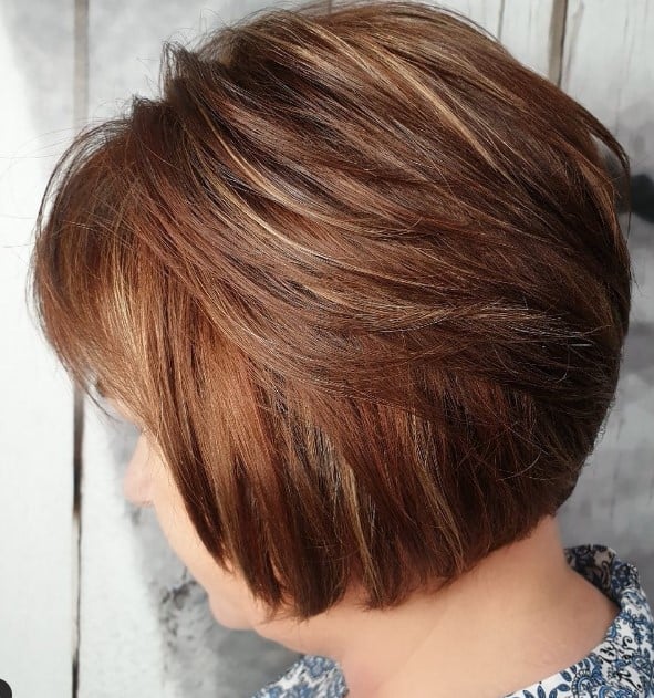 Brown Blonde Layered Bob Look