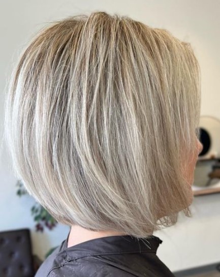 Greyish Brown Smooth Lob Cut