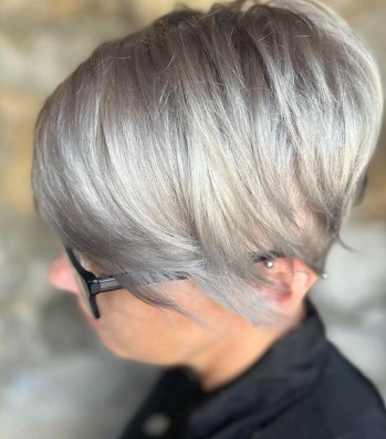 Straight Wedge Gray Haircut