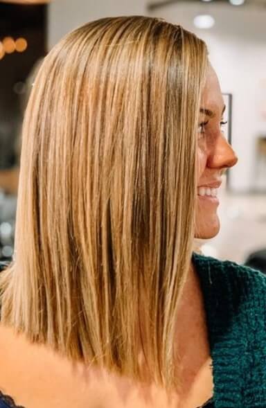 Straight Lob Hairstyle for Overweight Women