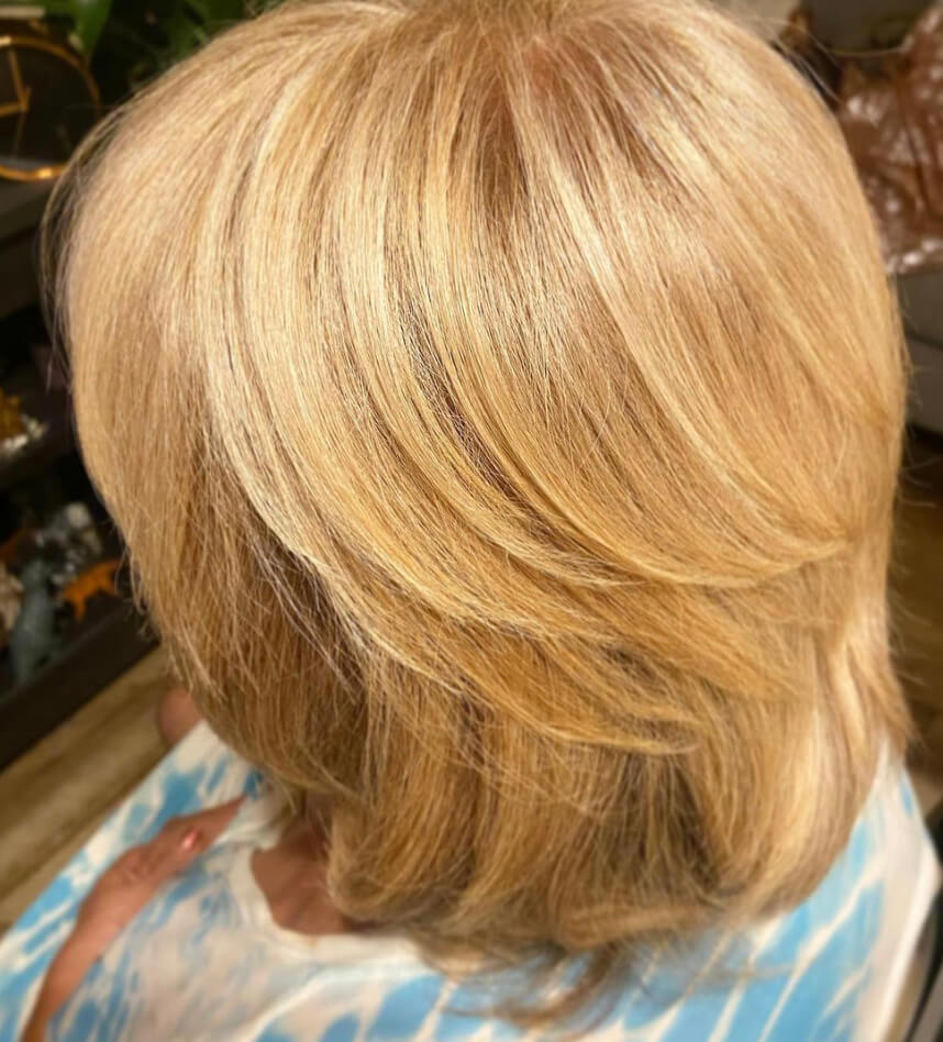 Shaggy Cut Feathered and Layered Hairstyle For Fine Hair Over 60